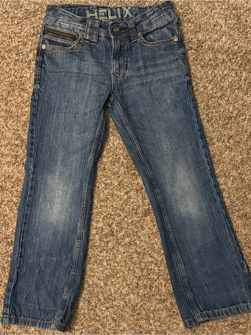 Helix Designer Kid’s Slim-Fit Bootcut Straight-leg Medium Blue Jeans